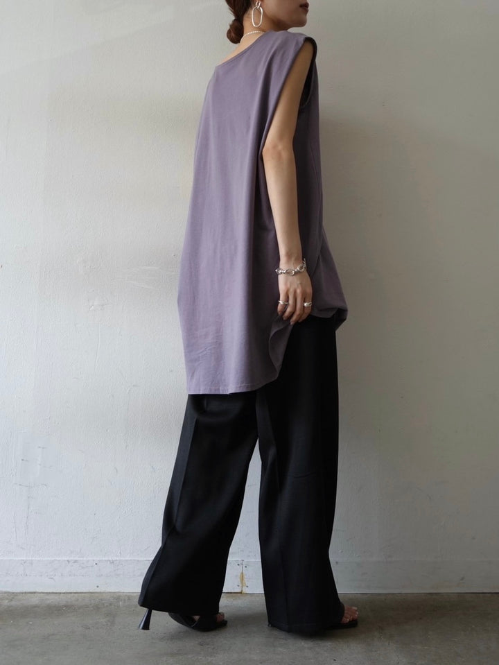 [Pre-order] Box Sleeve Round Hem Tops/Purple