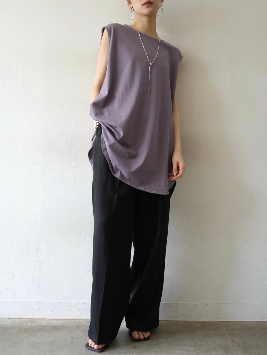 [Pre-order] Box Sleeve Round Hem Tops/Purple