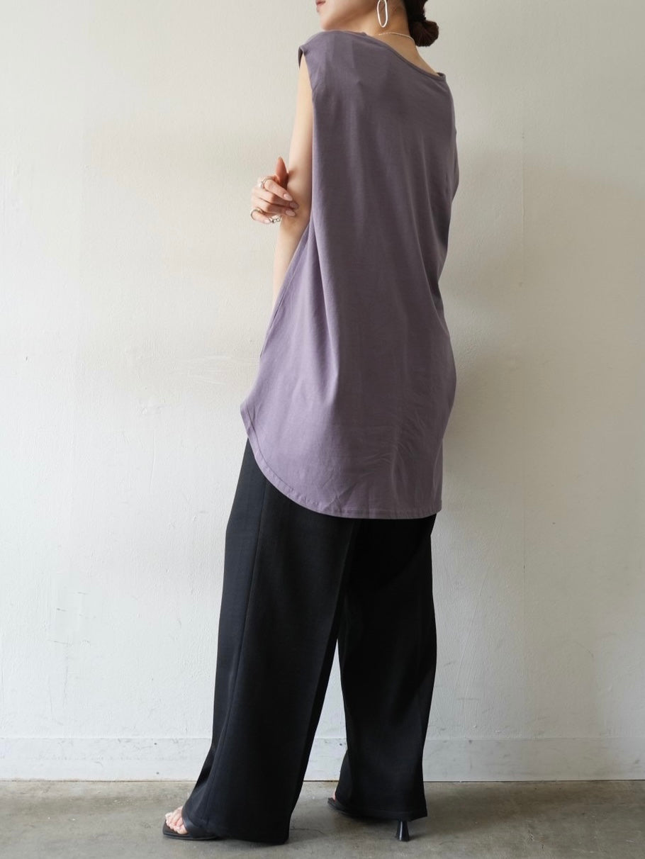 [Pre-order] Box Sleeve Round Hem Tops/Purple