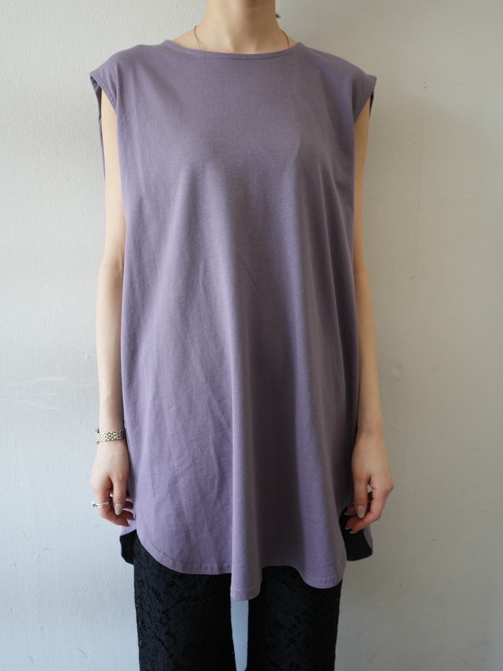 [Pre-order] Box Sleeve Round Hem Tops/Purple