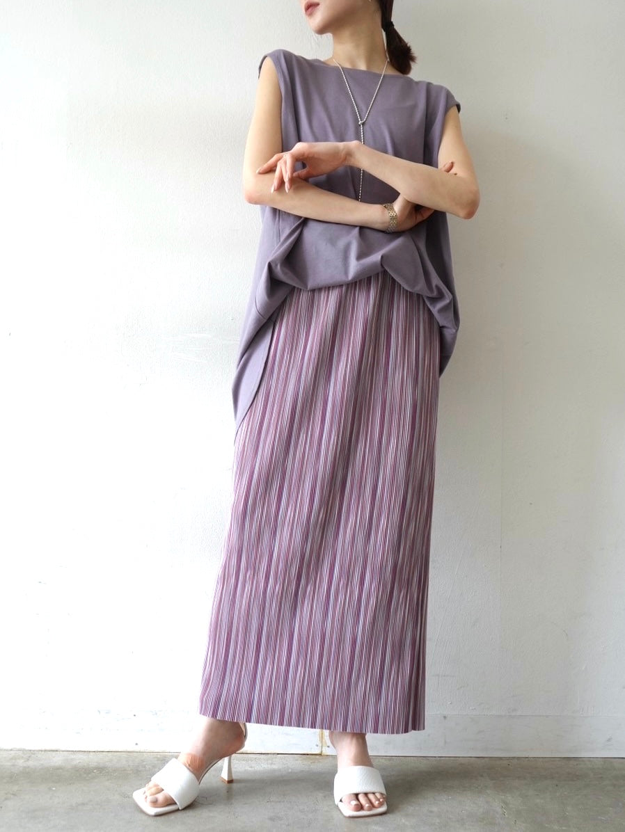 [Pre-order] Box Sleeve Round Hem Tops/Purple