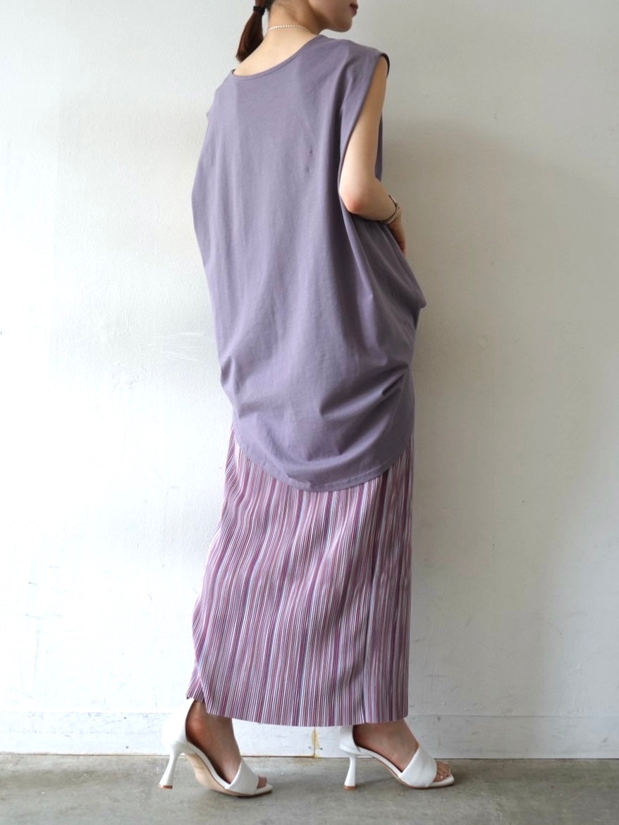 [Pre-order] Box Sleeve Round Hem Tops/Purple