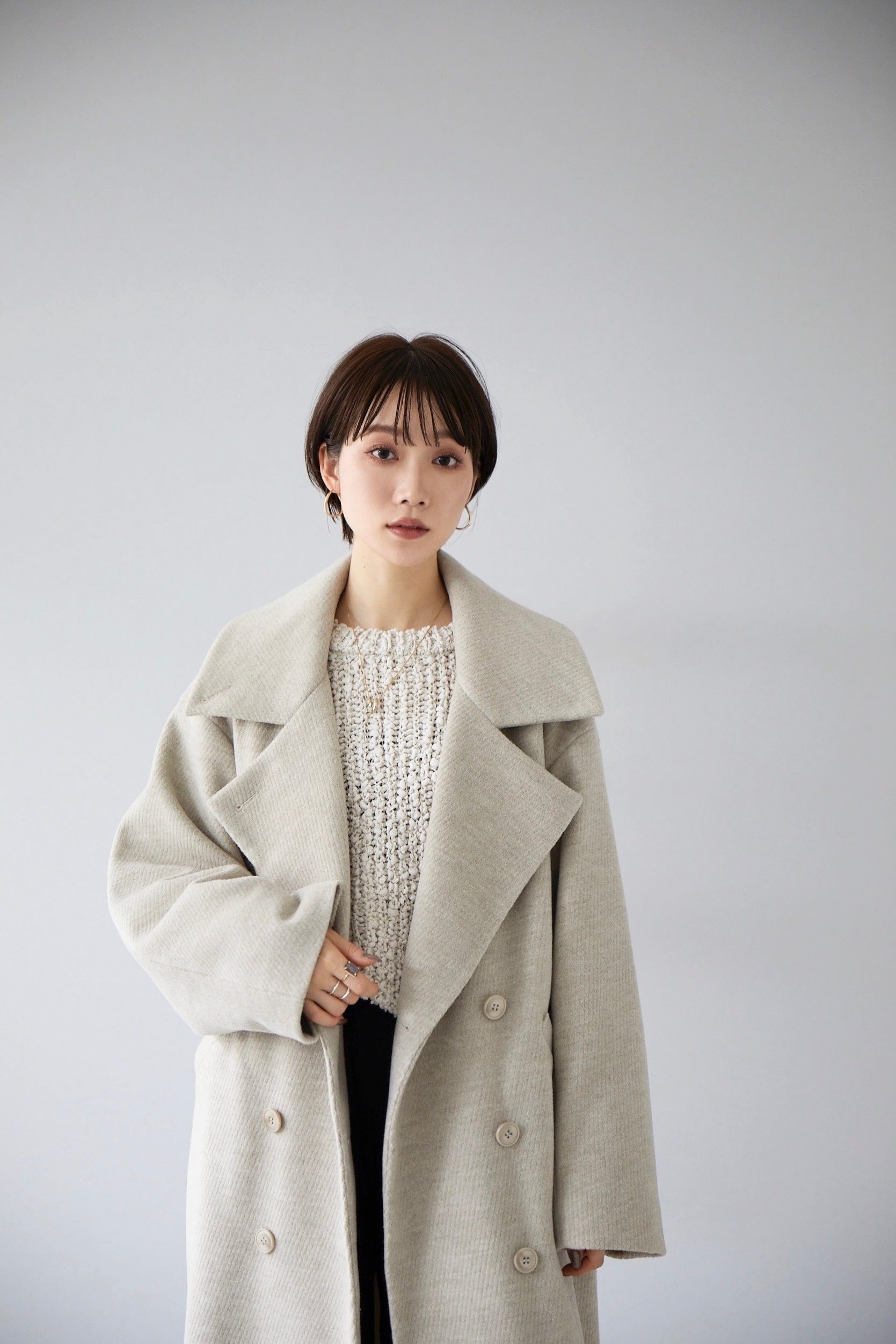 S=新品未使用新品同様新品 HOWDY handmade cocoon coat ハンドメイド