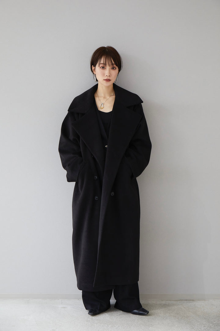 [予約]cocoon long coat / black