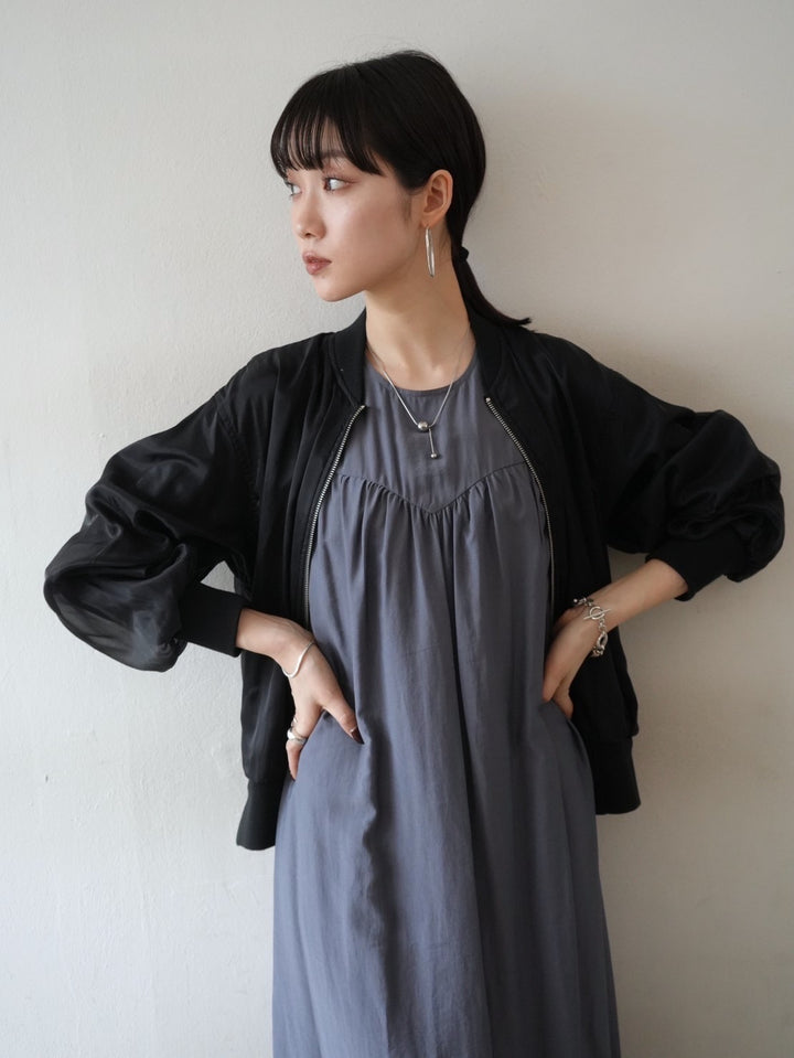 [Pre-order] Gathered Tiered Sleeveless Dress/Charcoal