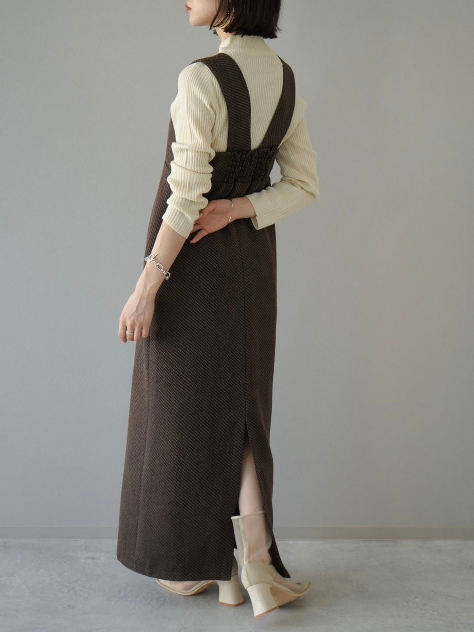 Pre-order] I-line tweed jumper skirt/brown – Lumier