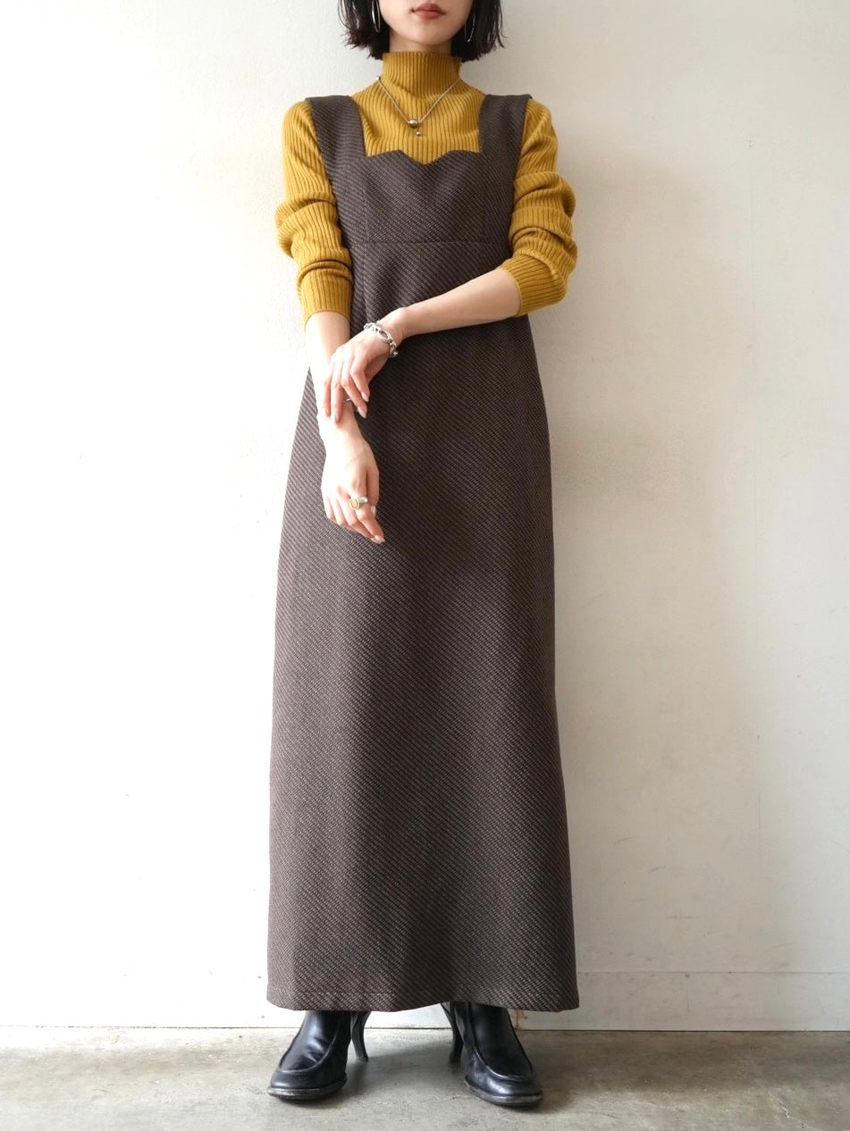 Pre-order] I-line tweed jumper skirt/brown – Lumier