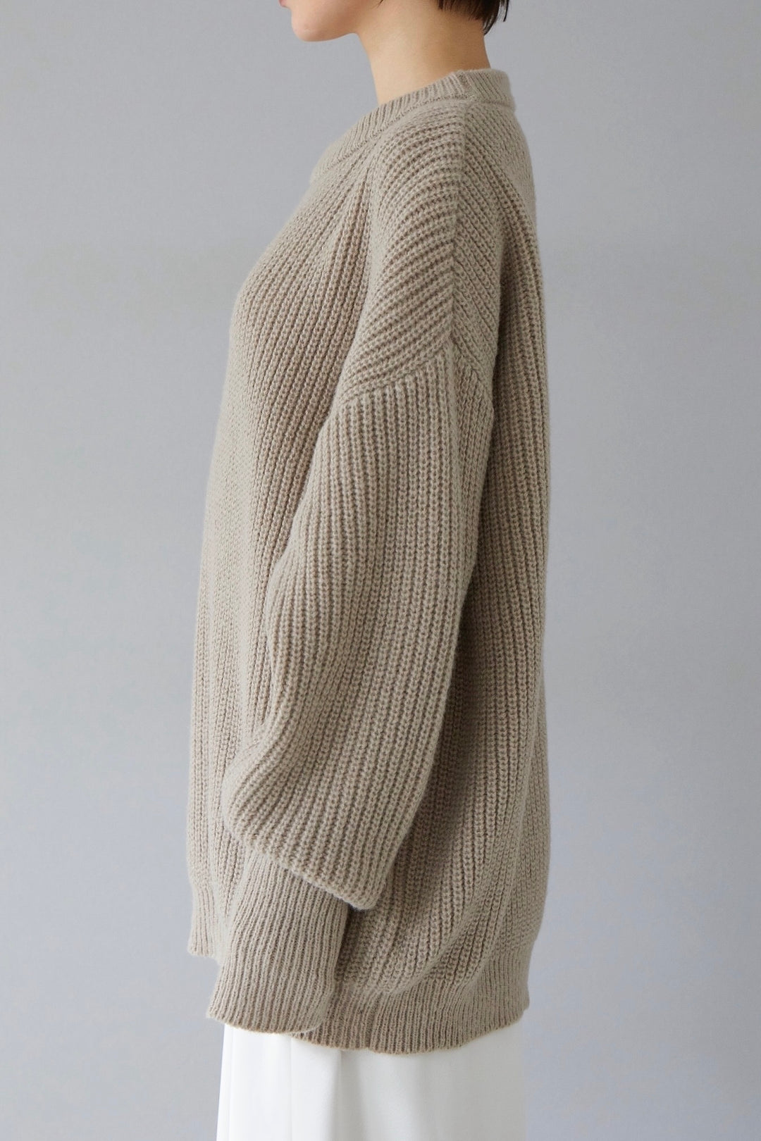 [予約]cutting over knit pullover / beige