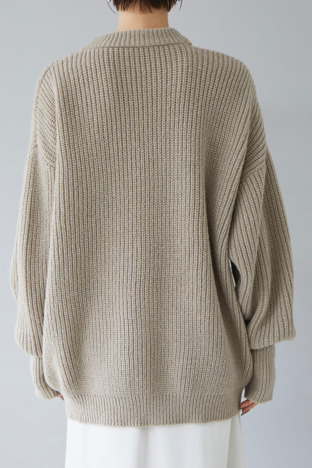 [予約]cutting over knit pullover / beige