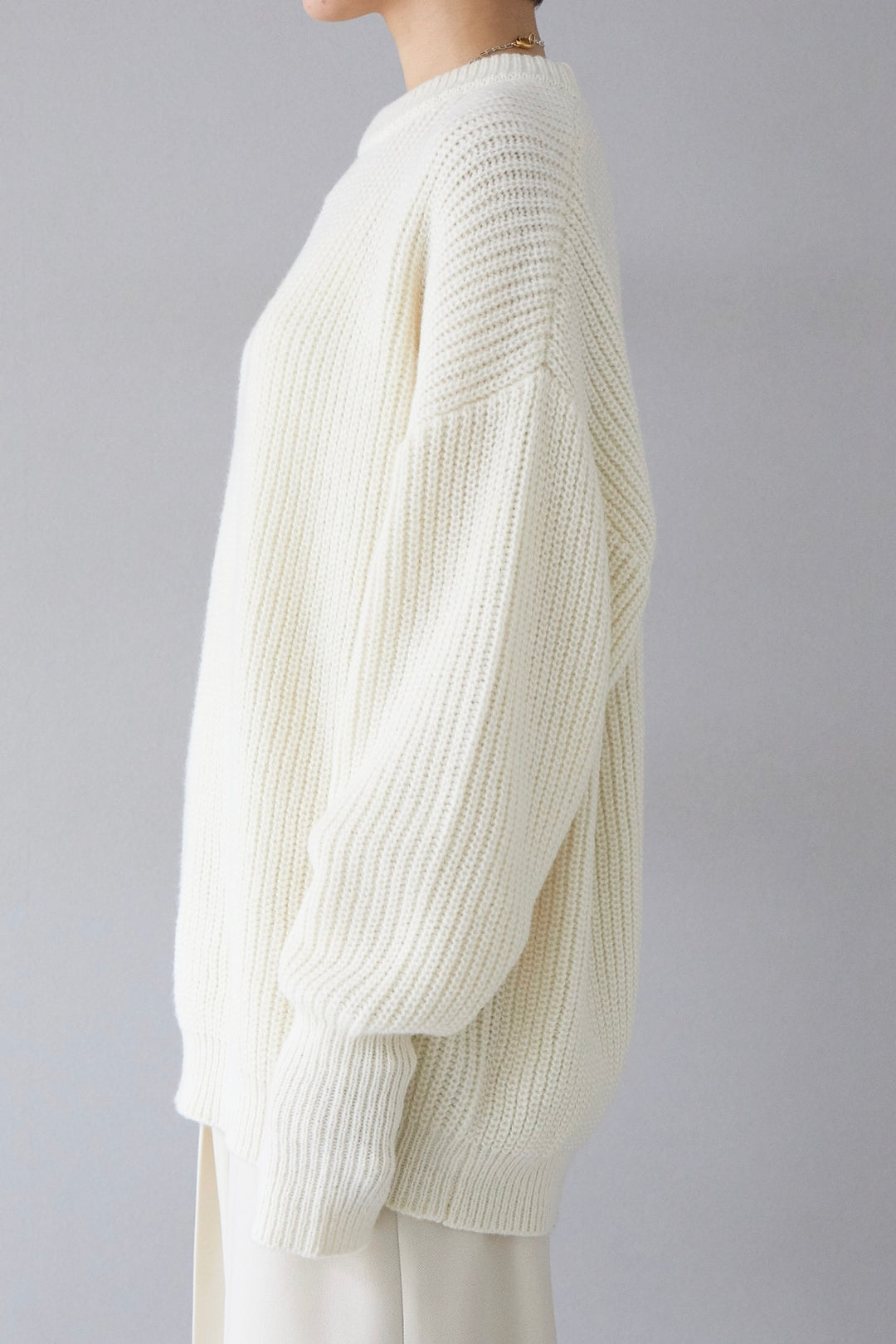 [Pre-order] cutting over knit pullover / ivory