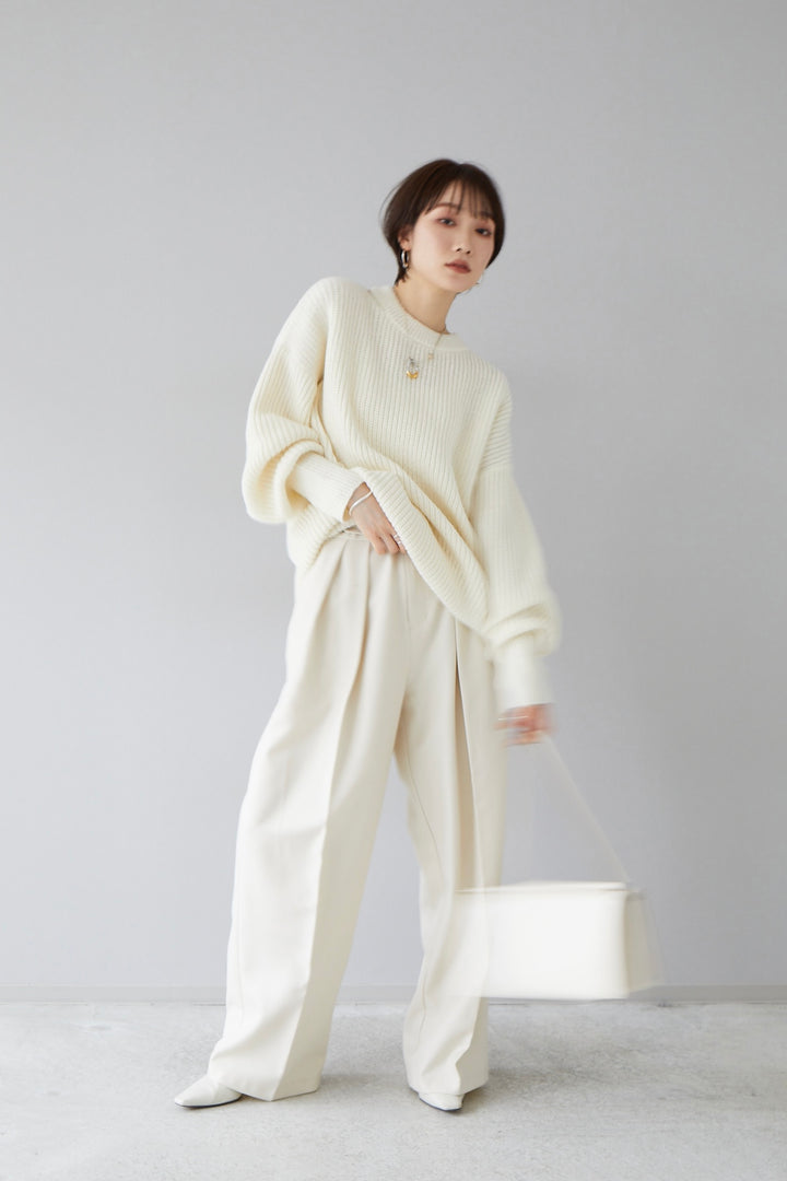 [Pre-order] cutting over knit pullover / ivory