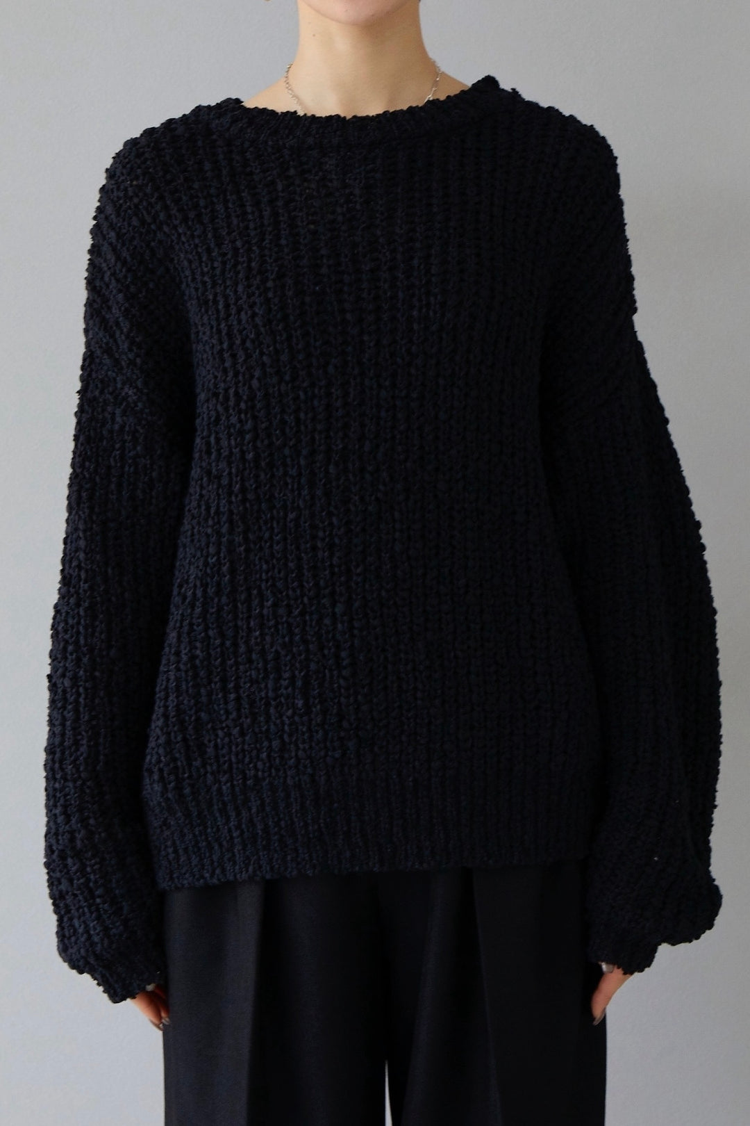 [予約pocopoco knit pullover / black