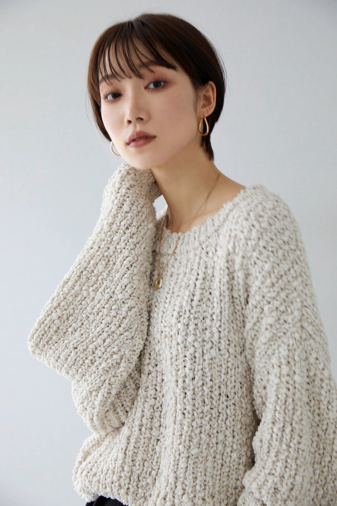 [予約pocopoco knit pullover / ivory