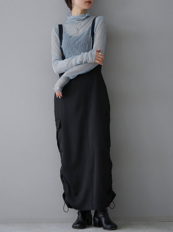 [Pre-order] Side Drawstring Jumper Skirt/Black