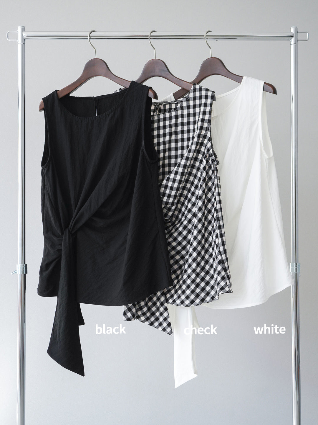 [SET] 前裹式無袖上衣+波浪滾邊緊身裙（2套）