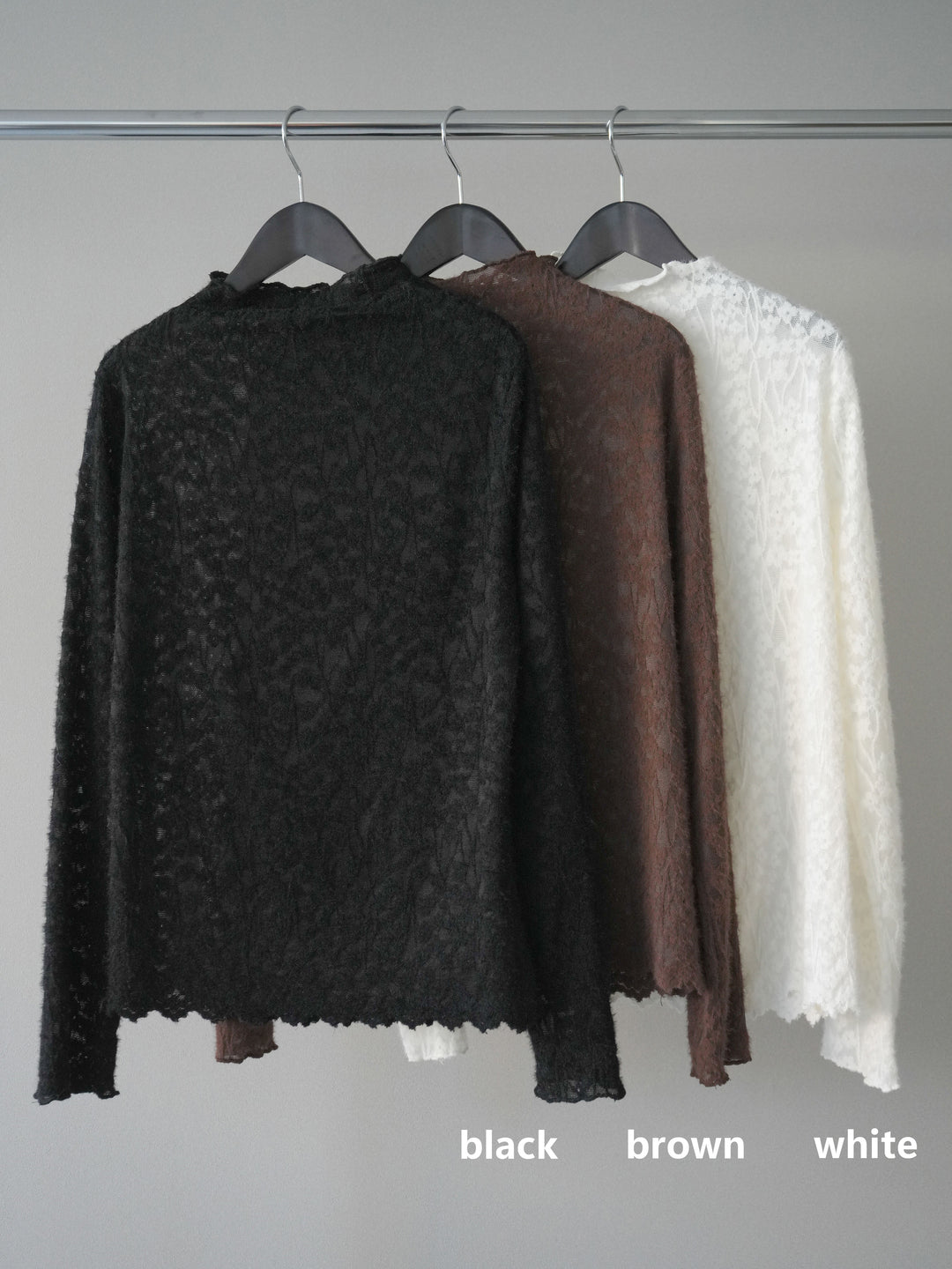 [SET]ローゲージ畦編みドルマンニットボレロ+起毛レースプチネックトップス+ベルトループデザインワイドパンツM(3set)