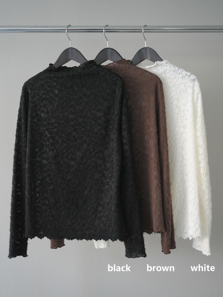 [SET]ローゲージ畦編みドルマンニットボレロ+起毛レースプチネックトップス(2set)