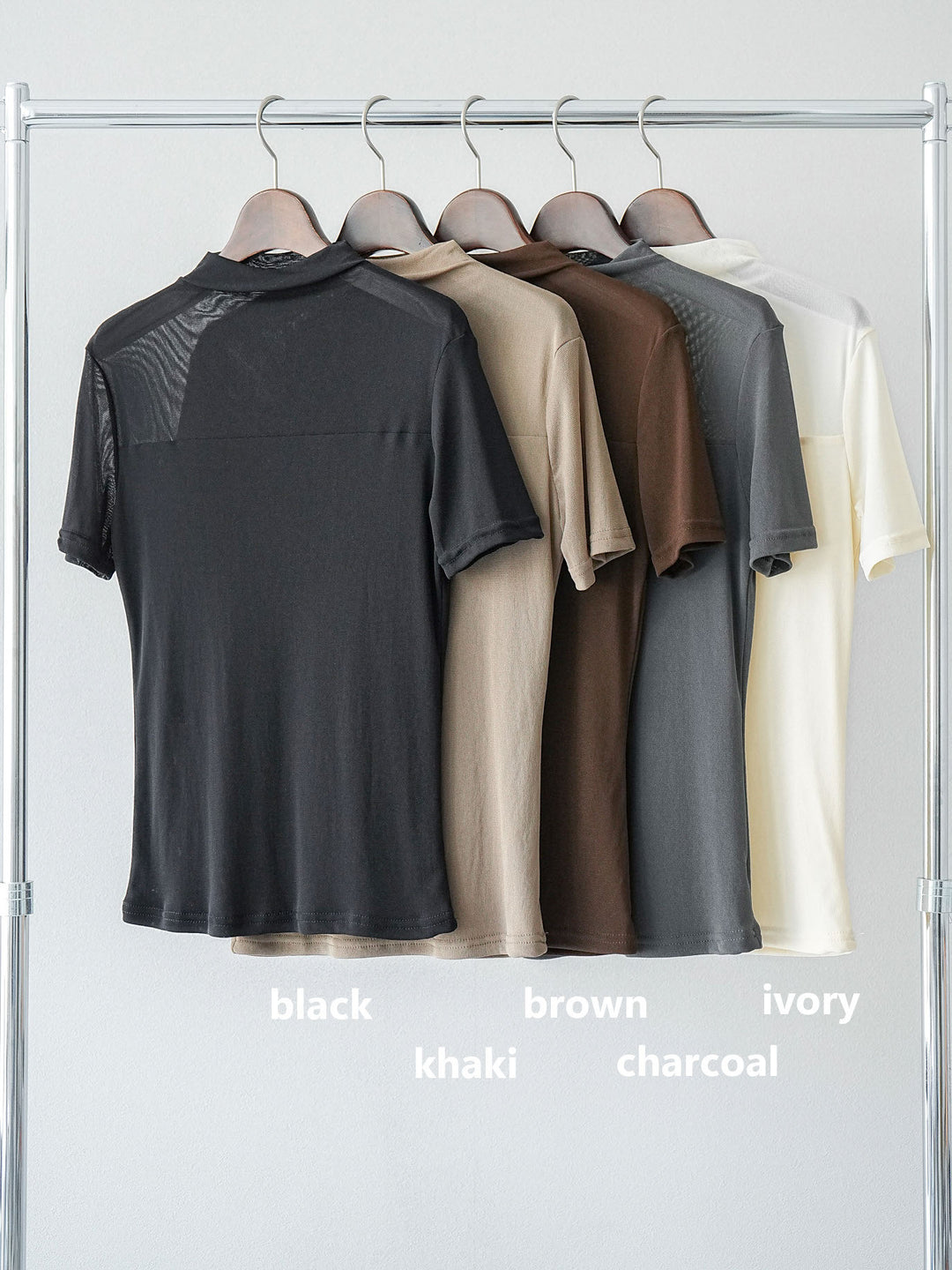 [SET] 透視半袖上衣 + 水彩印花褶襉I字裙 (2set)