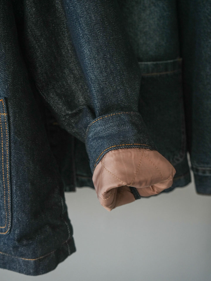 [SET]裏地ファーデニムフライトジャケット+フラワーフロッキーチュールプリーツスカート(2set)