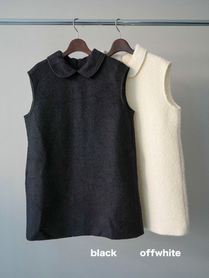 [SET]襟付きブークレミニワンピース+襟付きブークレミニワンピース(2set)