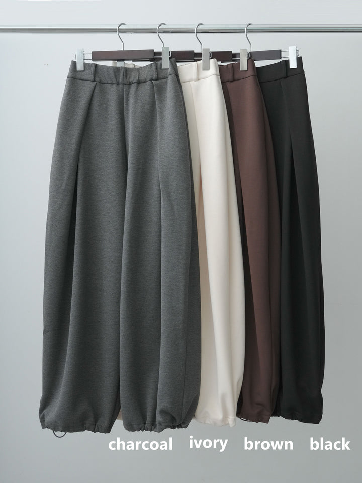 [SET]ヘムアシメレースドッキングノースリトップス+ボンディングドロストタックパンツ(2set)