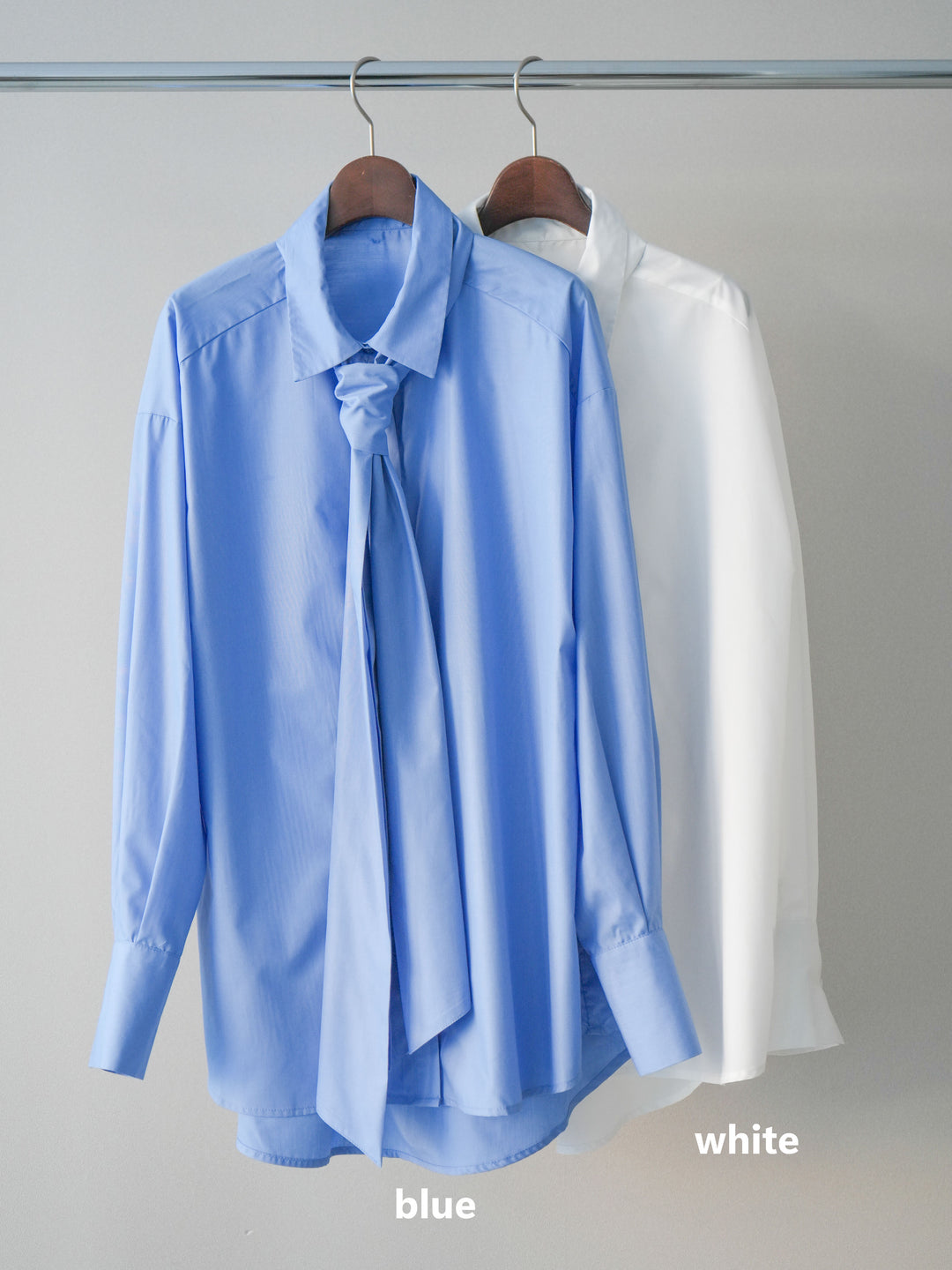 [SET]ノーカラージャケット+ボウタイ付オーバーシャツ(2set)