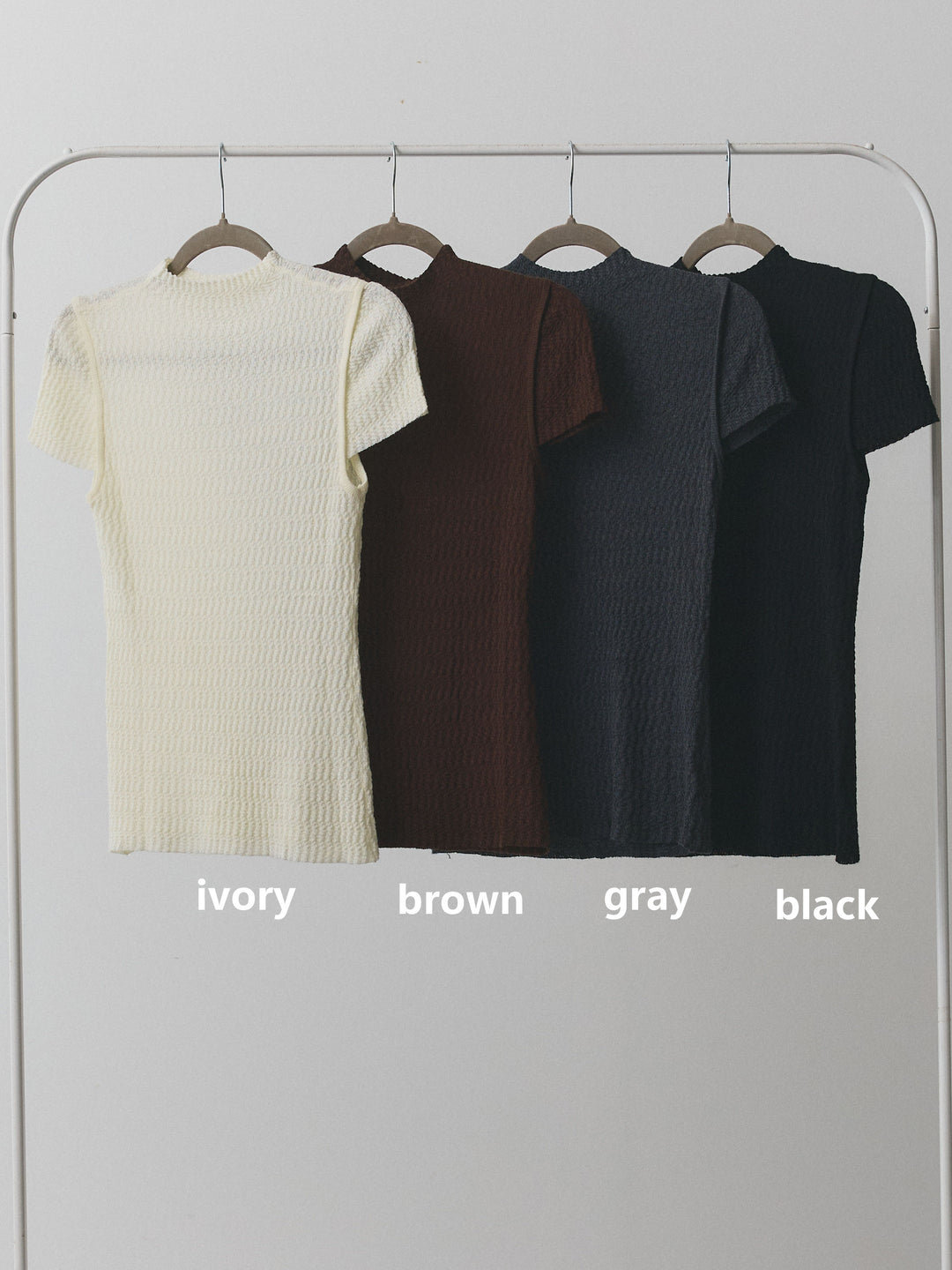 【Allure】[SET]デザインリブハーフニットトップス+ヴィンテージレザートレンチコート(2set)