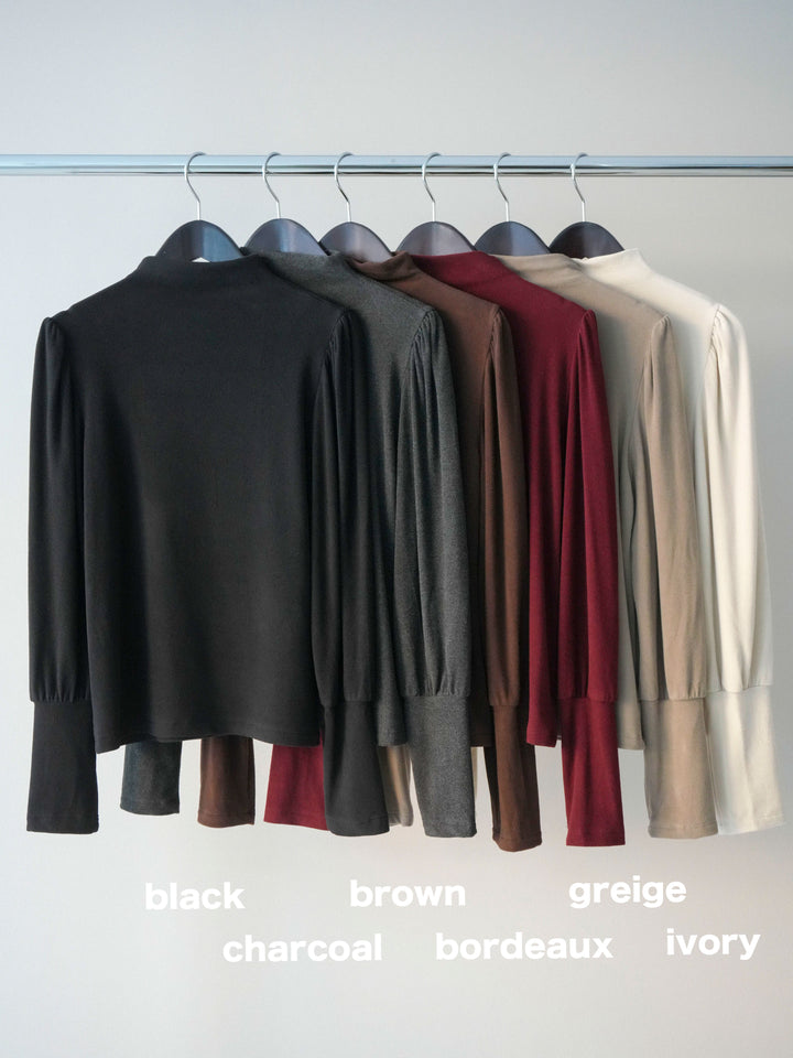 [SET]プチネックパワーショルダー起毛トップス+プチネックパワーショルダー起毛トップス(2set)