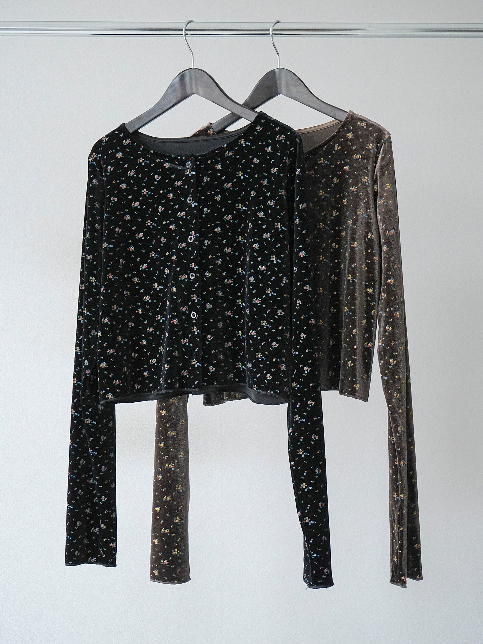 SET]ベロアフラワープリントカーディガン+ベロアフラワープリントI