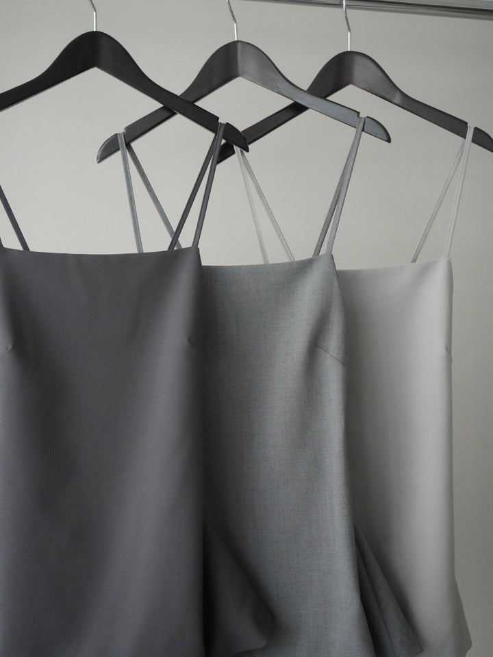 [SET]バックリボンバルーンチュニックキャミ+サイドレースポンチワイドパンツ(2set)