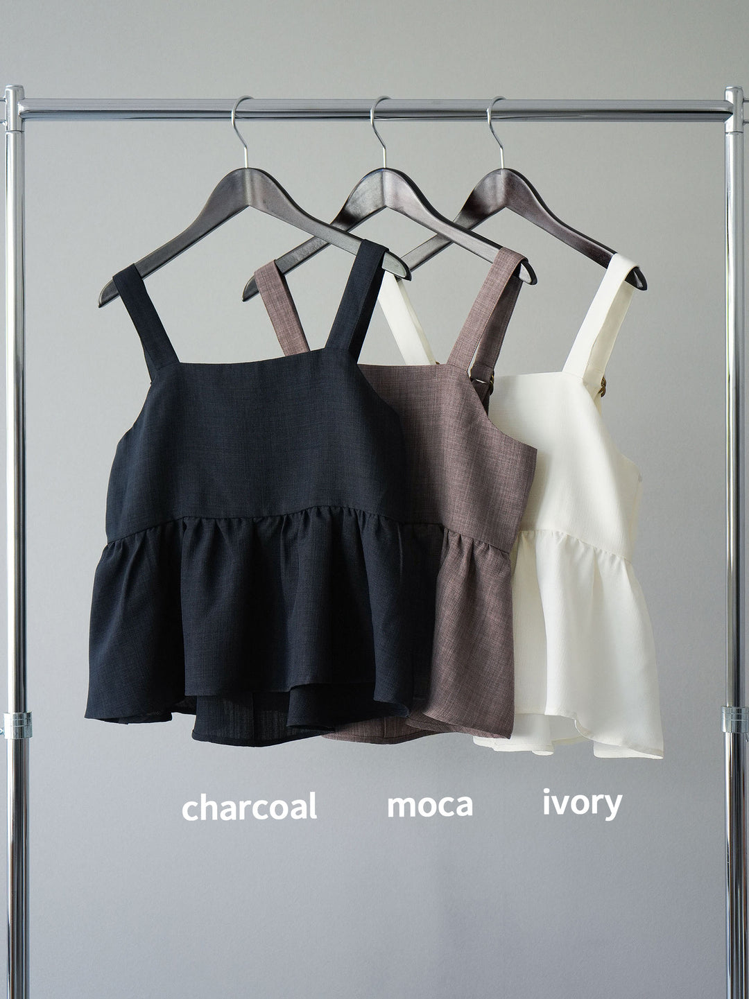 [SET]リネンライクビスチェ+リネンライクイージーワイドパンツ(2set)