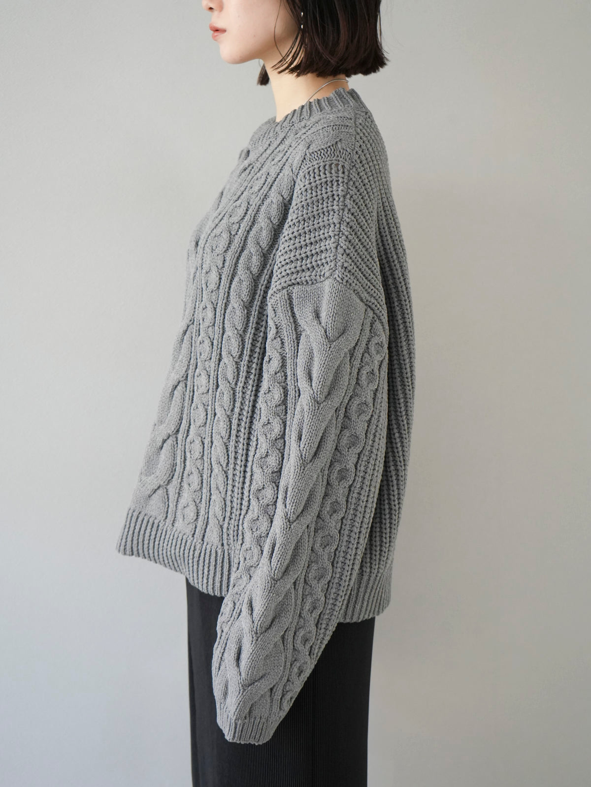 pure　Ｐニット　グレー アーバンリサーチ URBAN RESEARCH FOX混ラメニット （ライトグレー