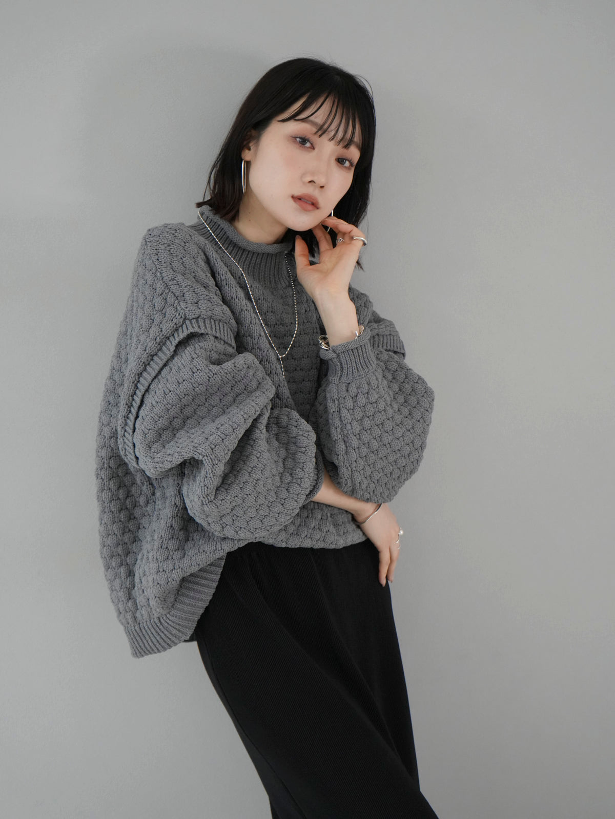 美品　テーラーメイド　レディース　モックネックセーター　ニット　ポップコーンLL AMERICAN HOLIC｜モックネックコクーンニットプルオーバー | Rakuten