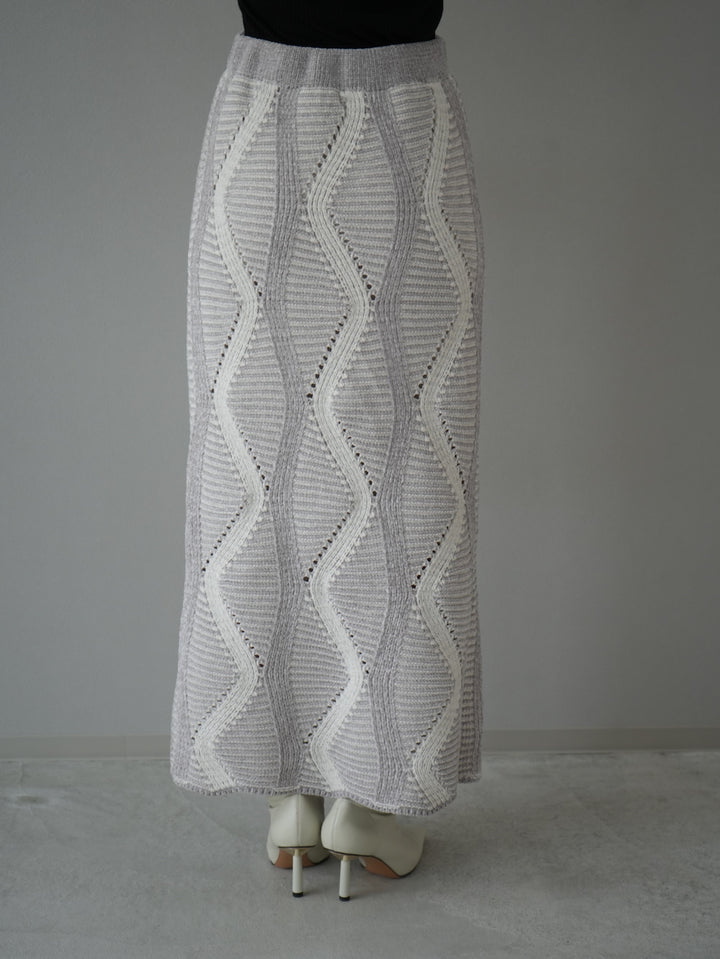 [Pre-order] Wave Design Mall Knit Skirt/Gray