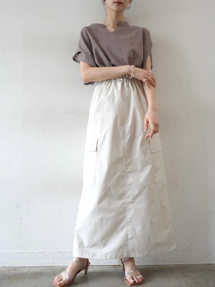 Venetian Cargo Skirt/Ivory