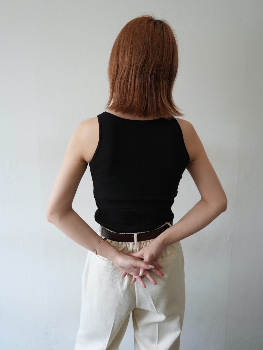 45R タンクトップ 残り数量僅か]天竺アメスリタンクトップ/ブラック – Lumier