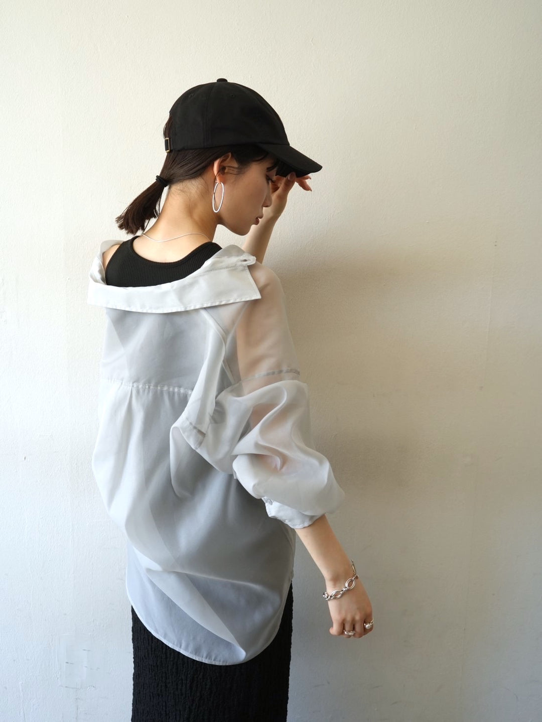 Organdy overshirt/gray