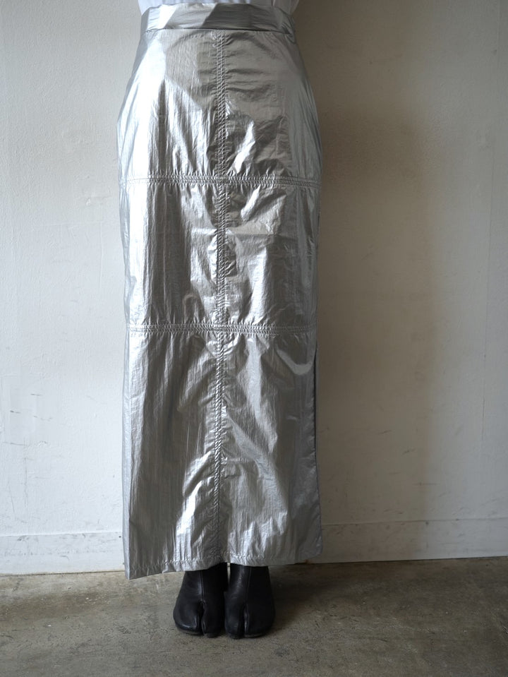 [Pre-order] Metallic I-line skirt/silver