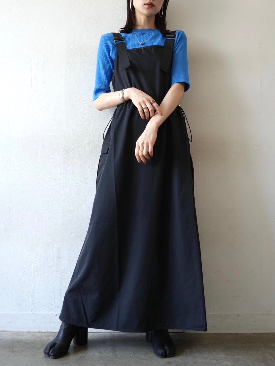 M-premierBLACK Vウエストギャザーロングワンピース　38 M-premierBLACK Vウエストギャザーロングワンピース 38