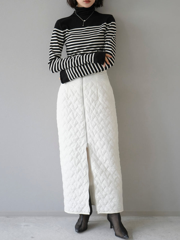 [Pre-order] Quilted Zip Skirt/Ivory
