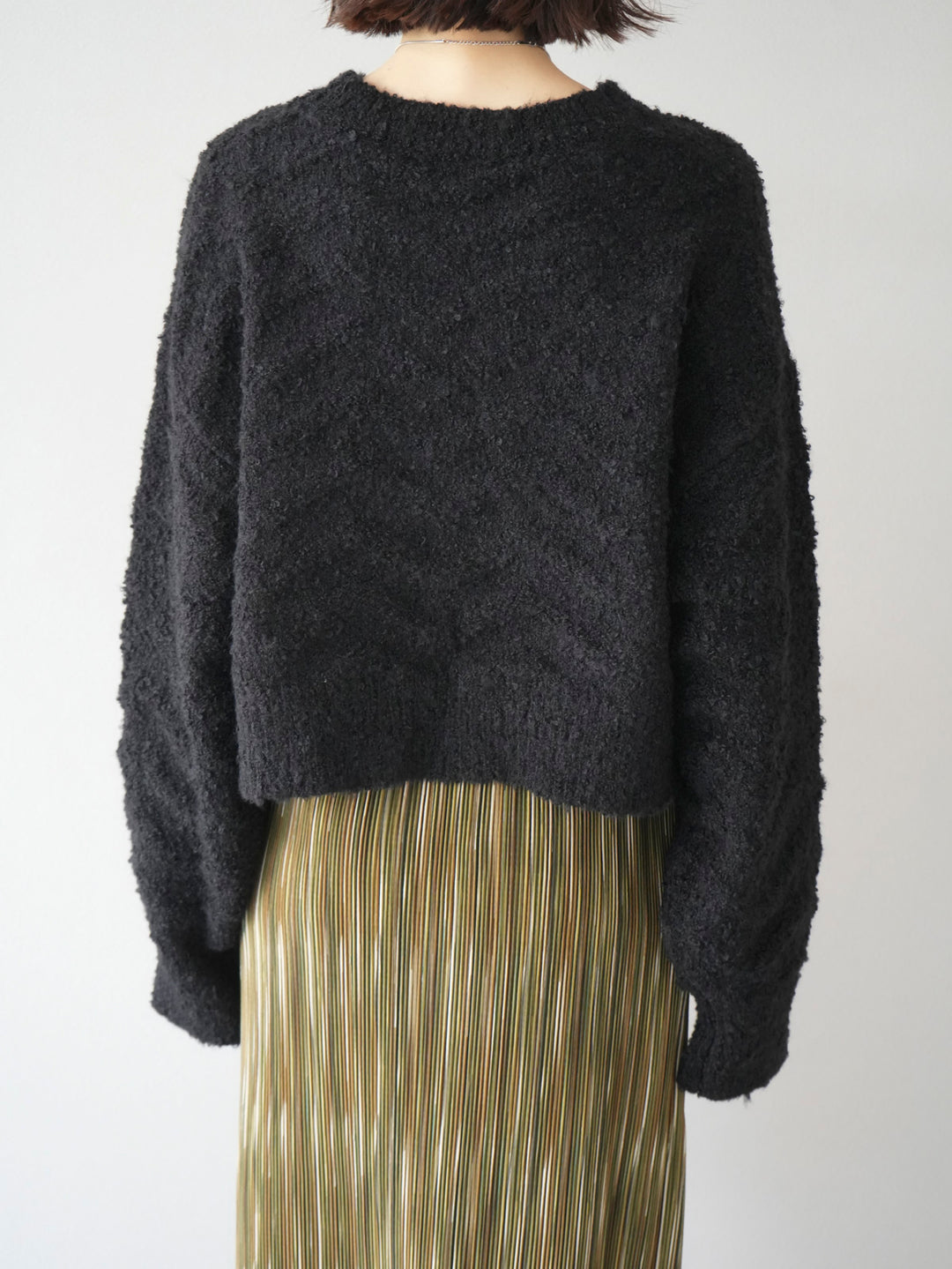 [Pre-order] Wave Line Mall Knit Pullover/Black
