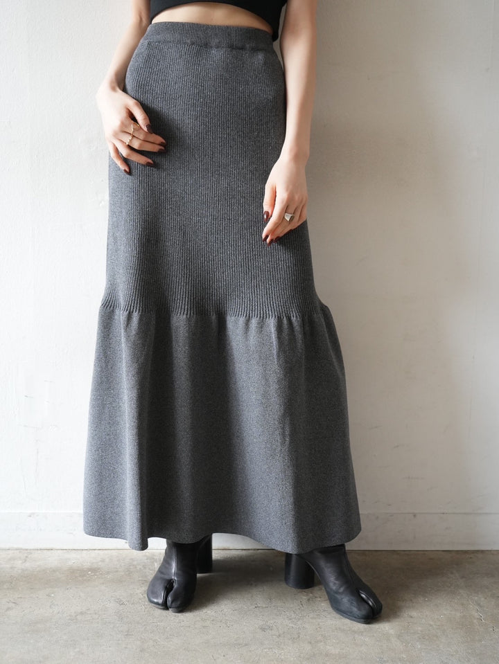 【預訂】人魚聚酯針織裙/炭灰色