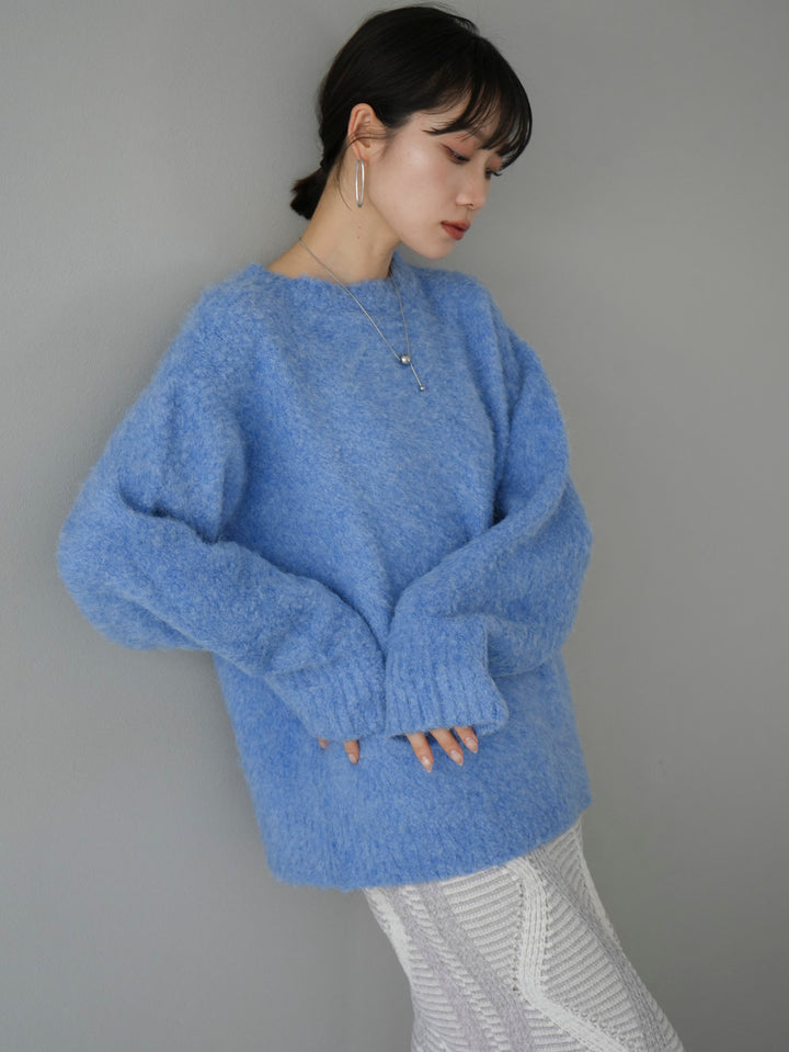 【預訂】羊毛混紡圈針織/藍色