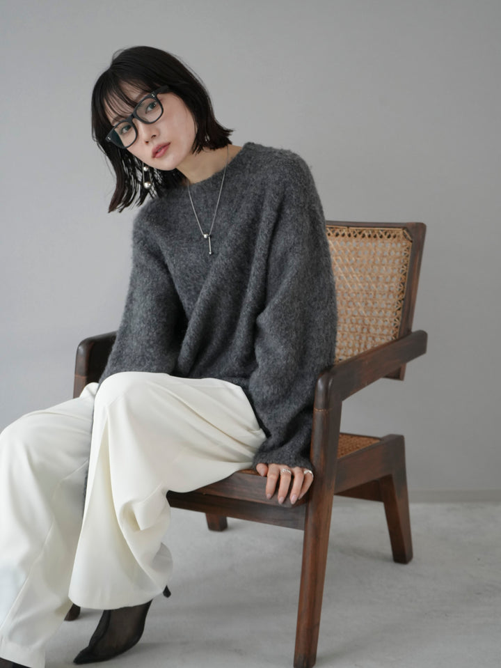 [Pre-order] Wool blend boucle knit/charcoal