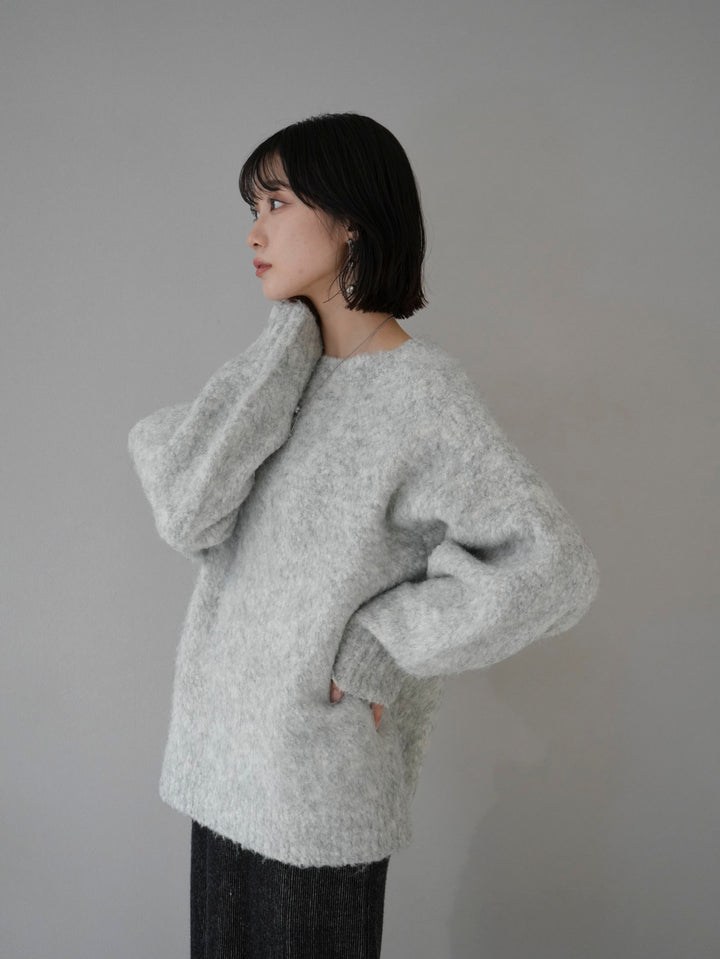[Pre-order] Wool blend boucle knit/light gray