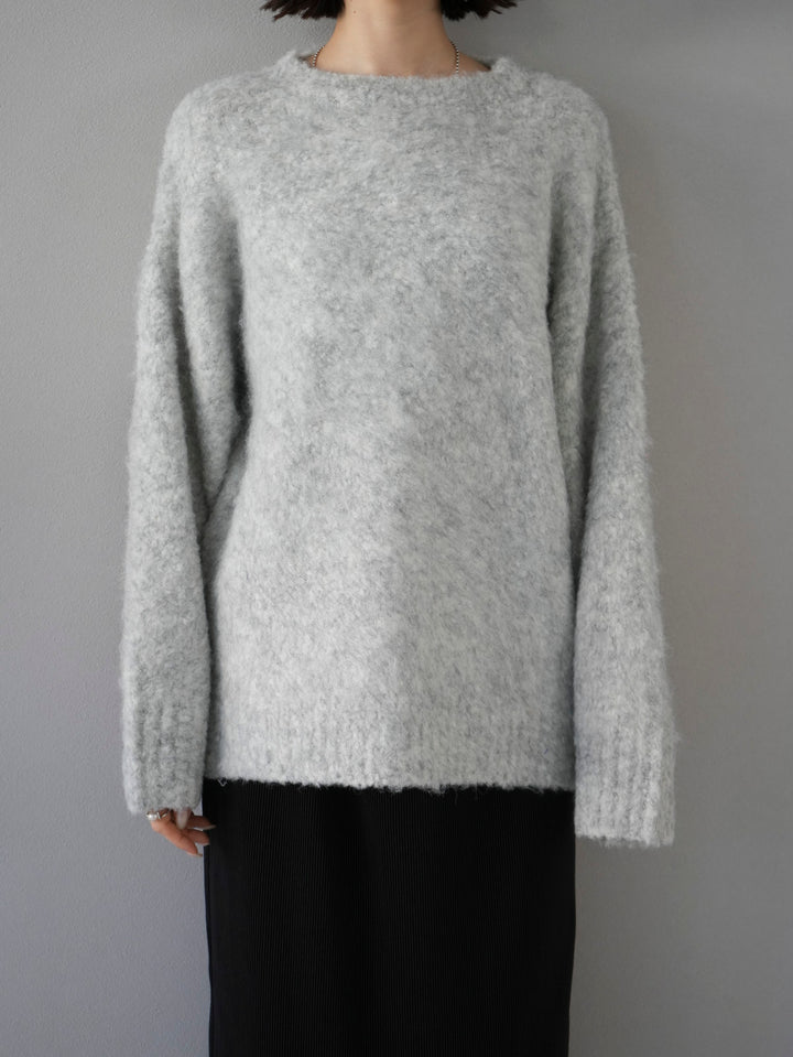 【預訂】羊毛混紡圈針織/淺灰色