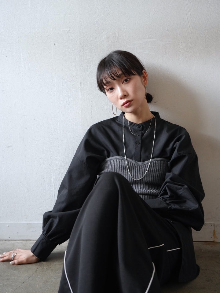 [Pre-order] Broadband collar shirt/black