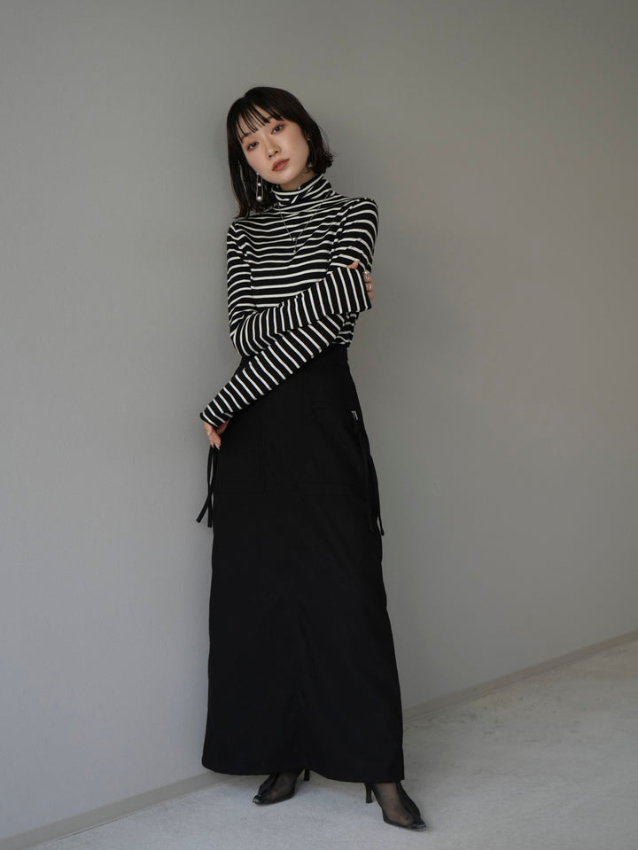 【預訂】拉絨斜紋裙/黑色