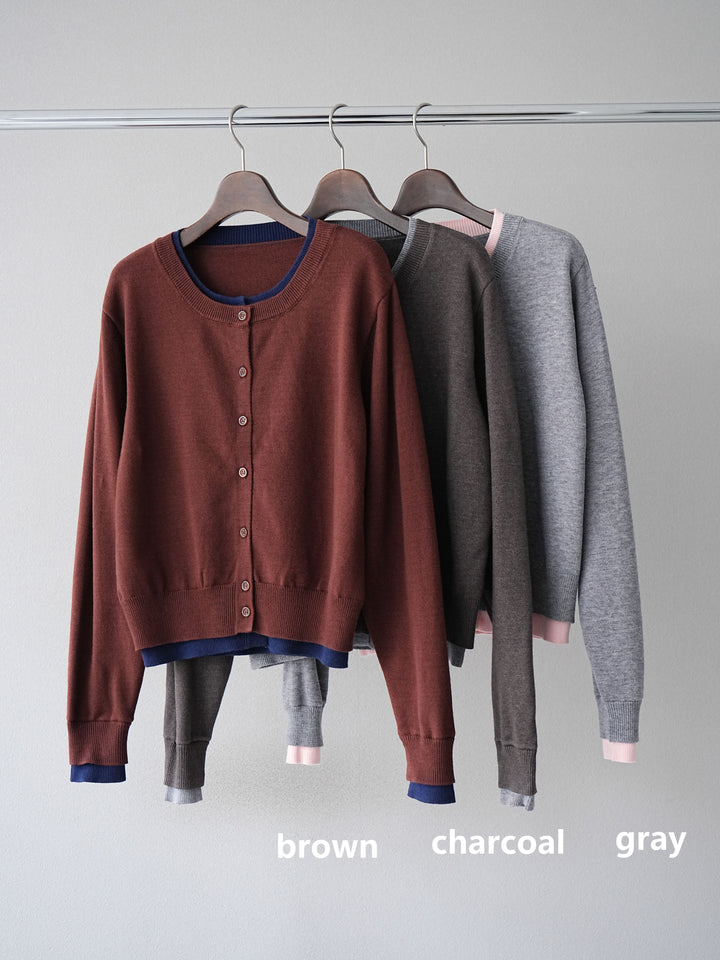 [SET] 色彩協調的層疊開襟衫 + 可選配件套裝（2 套）