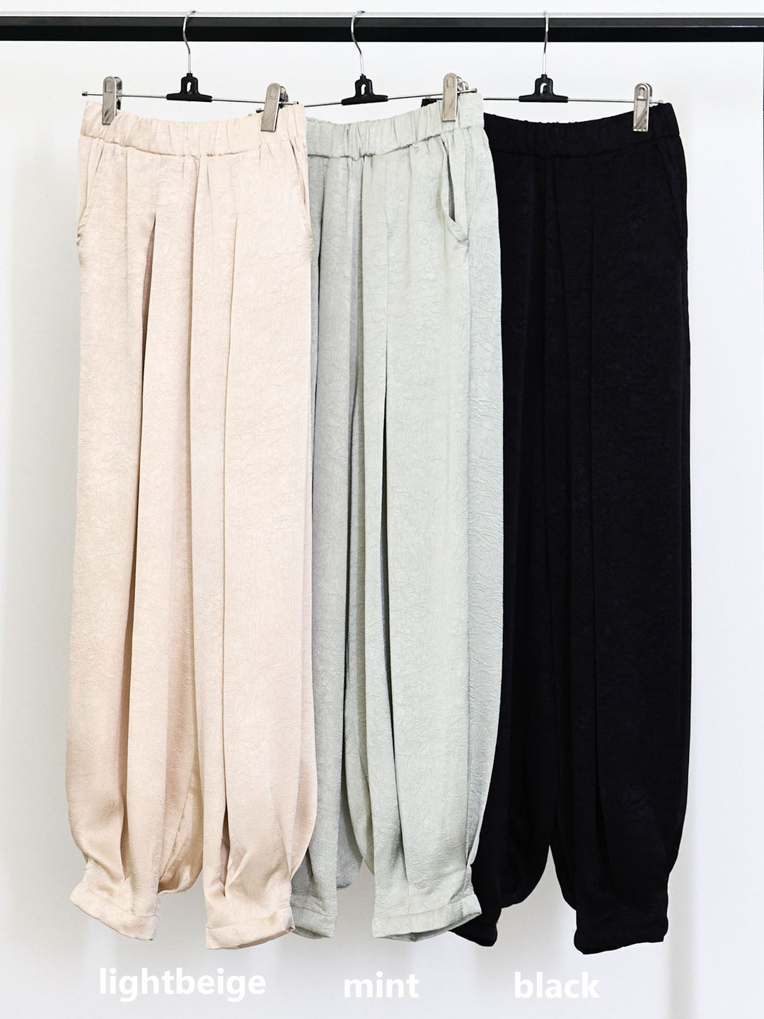 【Allure】[SET]スラブツイードフリンジテーラージャケット+裾レースポプリンシャツ+ワッシャーサテンタックジョガーパンツ(3set)